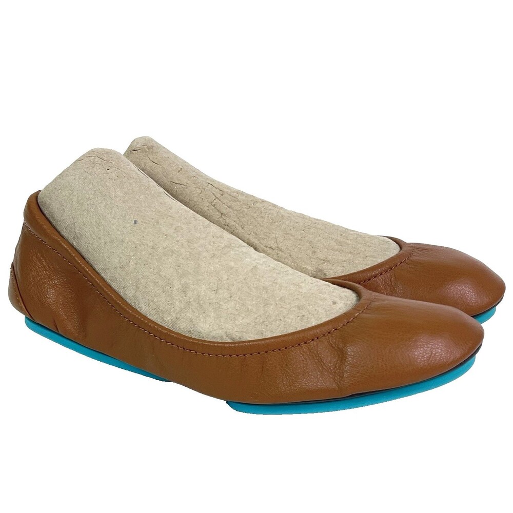 Tieks by Gavrieli Classical Foldable Ballet Flats Chestnut Brown Leather Sz 5